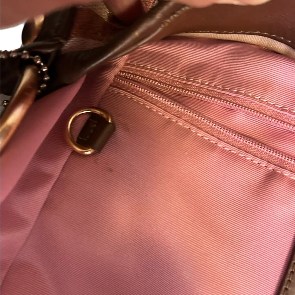 Coach Parker Rose Gold Op Art Signature Logo Hobo Shoulder Bag Y2K Purse 13508 - Picture 14 of 15